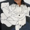 Camicia pigiama con stampa floreale blu navy scuro Camicia pigiama con stampa floreale blu navy scuro