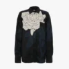 Camicia pigiama con stampa floreale blu navy scuro Camicia pigiama con stampa floreale blu navy scuro