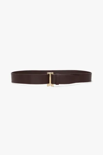 Cintura da smoking Dorian in morbida pelle bordeaux