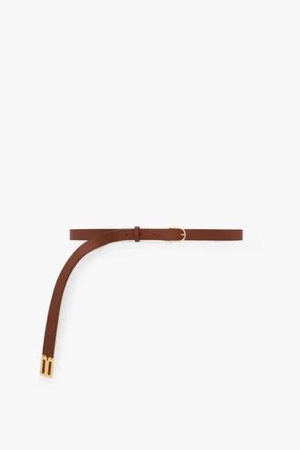 Cintura Dorian B Finite in morbida pelle color cuoio scuro