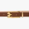 Cintura Dorian con fibbia a spillo in pelle liscia color cuoio scuro Cintura Dorian con fibbia a spillo in pelle liscia color cuoio scuro