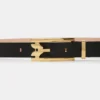 Cintura Dorian con fibbia a spillo in pelle liscia nera Cintura Dorian con fibbia a spillo in pelle liscia nera