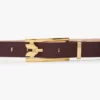 Cintura Dorian con fibbia ad ardiglione in pelle liscia bordeaux Cintura Dorian con fibbia ad ardiglione in pelle liscia bordeaux