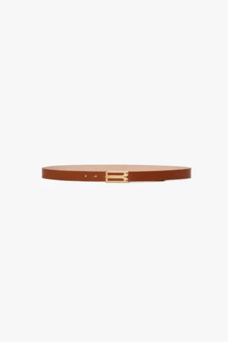 Cintura Dorian standard in pelle liscia color cuoio