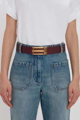Cintura Jumbo Dorian in pelle bordeaux