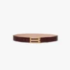 Cintura Jumbo Dorian in pelle di vitello goffrata coccodrillo bordeaux Cintura Jumbo Dorian in pelle di vitello goffrata coccodrillo bordeaux