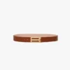 Cintura Jumbo Dorian in pelle liscia color cuoio Cintura Jumbo Dorian in pelle liscia color cuoio
