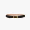 Cintura Jumbo Dorian in pelle martellata nera Cintura Jumbo Dorian in pelle martellata nera