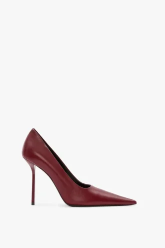 Décolleté con tacco a spillo The Victoria 100 in pelle bordeaux