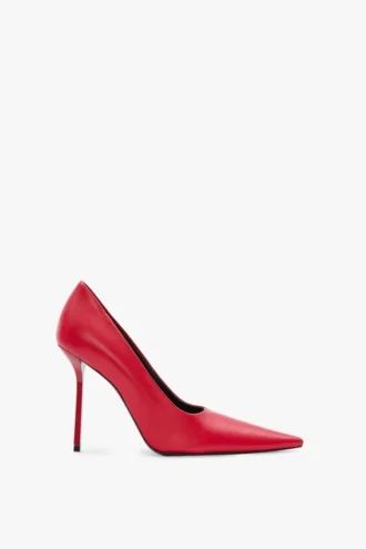Décolleté con tacco a spillo The Victoria 100 in pelle rossa