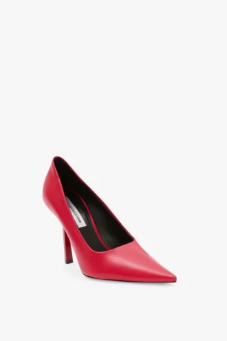 Décolleté con tacco a spillo The Victoria 100 in pelle rossa