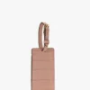 Etichetta per bagaglio in pelle goffrata effetto coccodrillo rosa cipria Etichetta per bagaglio in pelle goffrata effetto coccodrillo rosa cipria