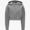 Felpa con cappuccio corta e strutturata in grigio melange Felpa con cappuccio corta e strutturata in grigio melange