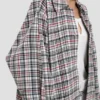 Giacca-camicia cocoon dal taglio morbido a quadri blu-rossi Giacca-camicia cocoon dal taglio morbido a quadri blu-rossi