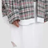 Giacca-camicia cocoon dal taglio morbido a quadri blu-rossi Giacca-camicia cocoon dal taglio morbido a quadri blu-rossi