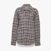 Giacca-camicia cocoon dal taglio morbido a quadri blu-rossi Giacca-camicia cocoon dal taglio morbido a quadri blu-rossi