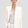 Giacca con revers staccabile in bianco sporco