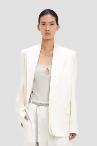 Giacca con revers staccabile in bianco sporco