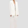 Giacca con revers staccabile in bianco sporco