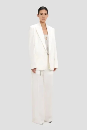 Giacca con revers staccabile in bianco sporco