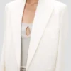 Giacca con revers staccabile in bianco sporco
