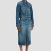 Giacca in denim con lavaggio blu medio Giacca in denim con lavaggio blu medio