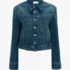 Giacca in denim con lavaggio blu medio Giacca in denim con lavaggio blu medio