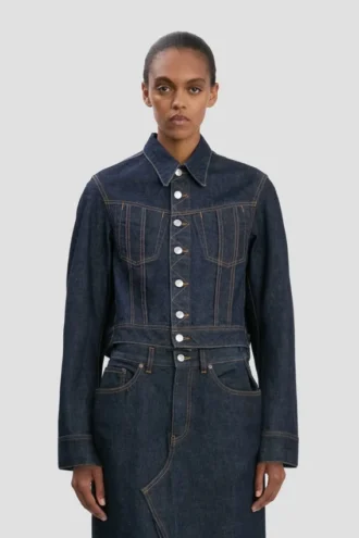 Giacca in denim con lavaggio chiaro
