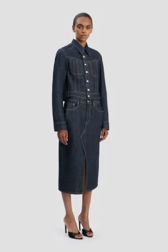 Giacca in denim con lavaggio chiaro