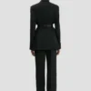 Giacca sartoriale con cintura in nero Giacca sartoriale con cintura in nero