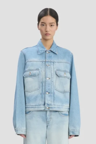 Giacca trucker in denim blu heritage