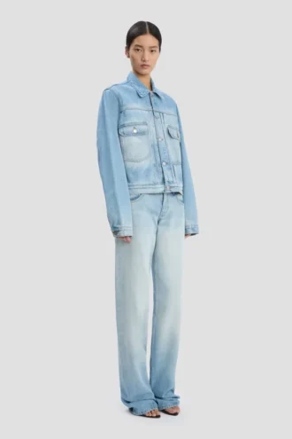 Giacca trucker in denim blu heritage