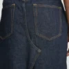 Gonna a zampa in denim con lavaggio chiaro