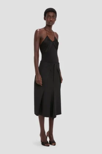 Gonna midi sartoriale in nero