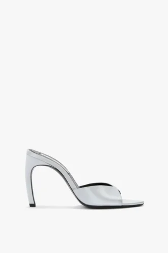 Harlow mule 100 in raso color magnesio