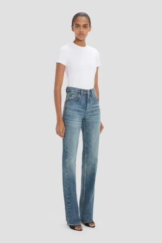 Jeans elasticizzati Julia in lavaggio blu consumato