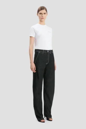 Jeans slouch a vita bassa in nero slavato