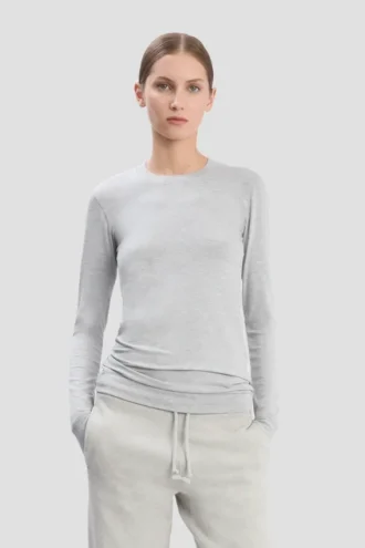Maglietta a maniche lunghe in grigio melange