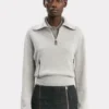 Maglione Milano con mezza zip in grigio melange Maglione Milano con mezza zip in grigio melange