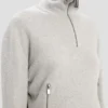 Maglione Milano con mezza zip in grigio melange Maglione Milano con mezza zip in grigio melange