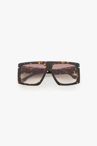 Montatura oversize flat top in havana
