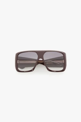 Montatura oversize in acetato morbido di forma quadrata color bordeaux