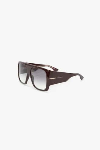 Montatura oversize in acetato morbido di forma quadrata color bordeaux