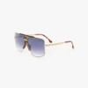 Montatura oversize in metallo e acetato color oro havana Montatura oversize in metallo e acetato color oro havana