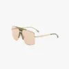 Montatura oversize in metallo e acetato in marmo verde Montatura oversize in metallo e acetato in marmo verde