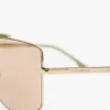 Montatura oversize in metallo e acetato in marmo verde Montatura oversize in metallo e acetato in marmo verde
