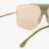Montatura oversize in metallo e acetato in marmo verde Montatura oversize in metallo e acetato in marmo verde