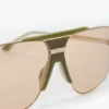 Montatura oversize in metallo e acetato in marmo verde Montatura oversize in metallo e acetato in marmo verde