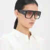 Montatura oversize in morbido acetato blu a forma di quadrato Montatura oversize in morbido acetato blu a forma di quadrato