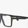 Montatura scolpita flat top in nero Montatura scolpita flat top in nero
